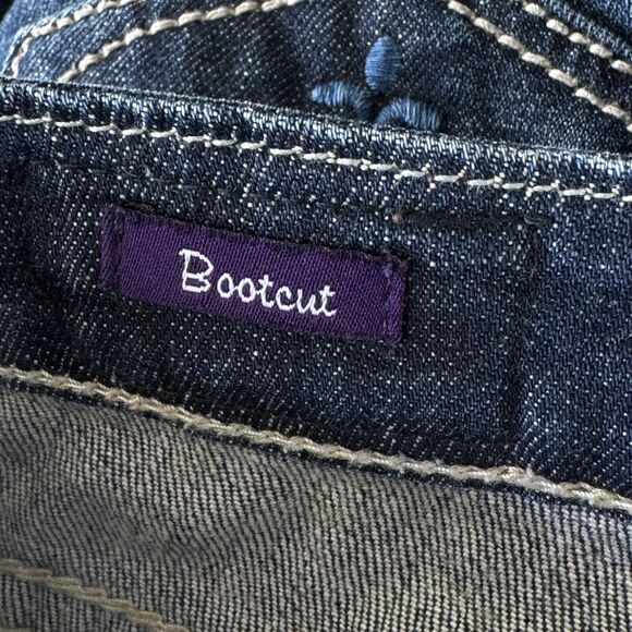 Vigoss Juniors SZ 1 Jeans Bootcut Low-Rise Button-Flap Pockets Whiskered Blue - Picture 8 of 11
